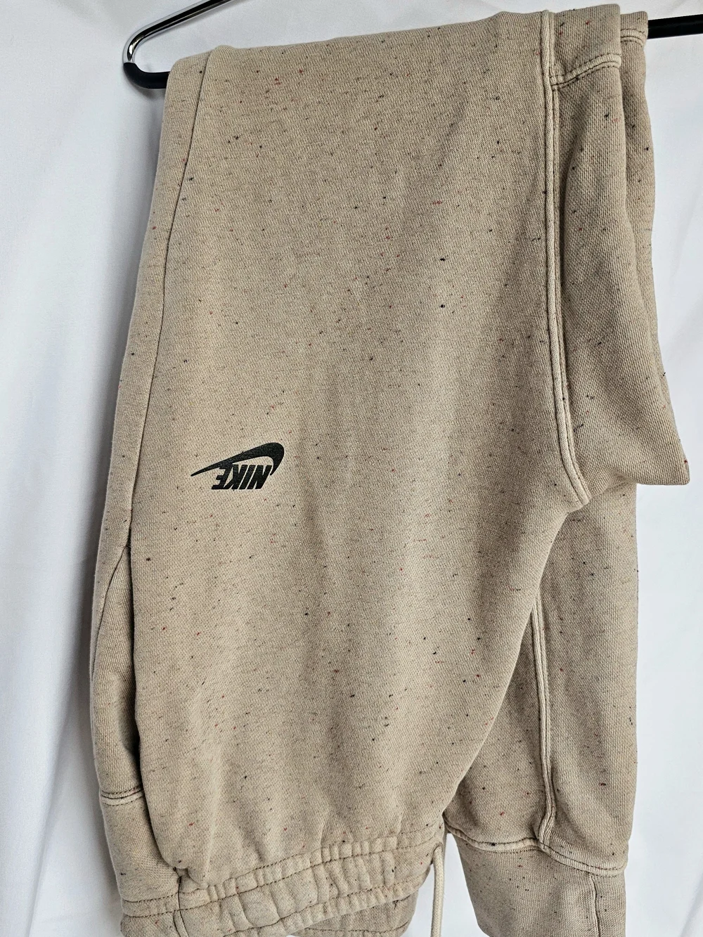 NIKE Beige Speckled Fleece Jogger Pants Sz. S